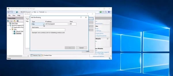 افزودن Binding و انتخاب گواهینامه